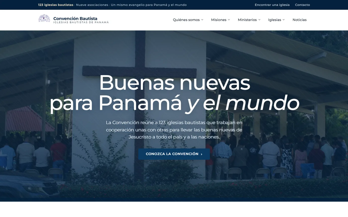 Portada del sitio de la Convención de Iglesias Bautistas de Panamá